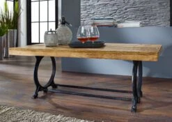 Table Basse 120x60 Bois De Récupération Laqué Bois Naturel INDUSTRIAL #35 -Massivmoebel24 09 200 811 0035 3