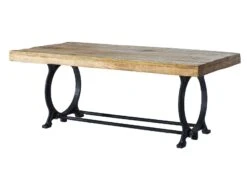 Table Basse 120x60 Bois De Récupération Laqué Bois Naturel INDUSTRIAL #35 -Massivmoebel24 09 200 811 0035 9
