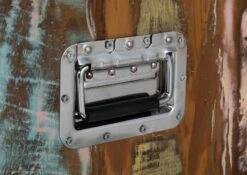 Table Basse 80x80 Bois De Récupération Laqué Multicolore INDUSTRIAL #101 -Massivmoebel24 09 200 816 0001 4