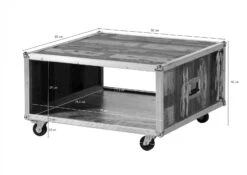 Table Basse 80x80 Bois De Récupération Laqué Multicolore INDUSTRIAL #101 -Massivmoebel24 09 200 816 0001 8