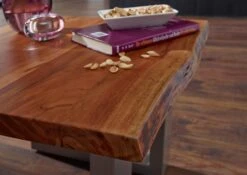 Table Basse 60x60 Acacia Laqué Noisette FREEFORM #09 -Massivmoebel24 09 200 819 0009 4