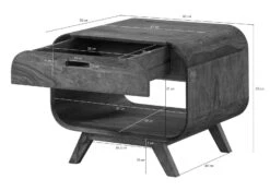 Table Basse En Bois De Sheesham 60x50x50 Marron Clair Laqué MAILAND #130 -Massivmoebel24 09 200 875 0130 08