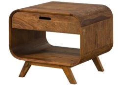 Table Basse En Bois De Sheesham 60x50x50 Marron Clair Laqué MAILAND #130 -Massivmoebel24 09 200 875 0130 09