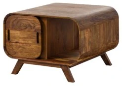 Table Basse En Bois De Sheesham 70x70x50 Marron Clair Laqué MAILAND #133 -Massivmoebel24 09 200 875 0133 09