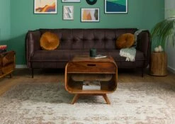 Table Basse En Bois De Sheesham 60x50x50 Marron Foncé Laqué MAILAND #230