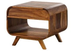 Table Basse En Bois De Sheesham 60x50x50 Marron Foncé Laqué MAILAND #230 -Massivmoebel24 09 200 875 1130 10