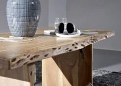 Table Basse 120x60 Acacia Laqué Bois Naturel PURE ACACIA #307 -Massivmoebel24 09 200 886 3007 4