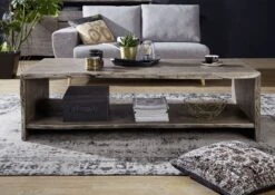 Table Basse 150x70 Acacia Laqué Gris Taupe PURE ACACIA #429 -Massivmoebel24 09 200 886 4028 3