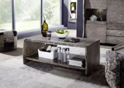 Table Basse 120x60 Acacia Laqué Gris Taupe PURE ACACIA #430