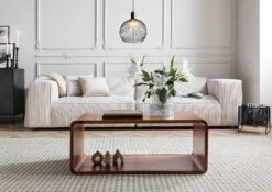 Table Basse 100x50 Palissandre Laqué Noisette LOUNGE COLLECTION #04 -Massivmoebel24 09 200 960 0004 01