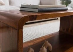 Table Basse 100x50 Palissandre Laqué Noisette LOUNGE COLLECTION #04 -Massivmoebel24 09 200 960 0004 05