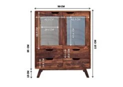 Buffet 90x40 Palissandre Laqué Noisette MALMÖ 2 #113 10 Buffet 90x40 Palissandre Laqué Noisette MALMÖ 2 #113 -Massivmoebel24 09 310 220 0013 8