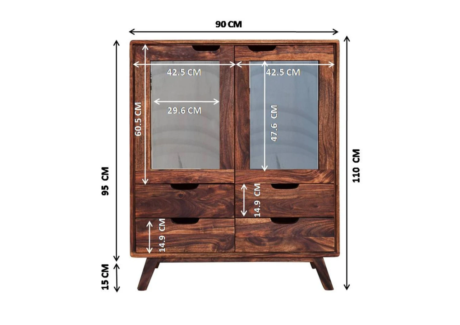 Buffet 90x40 Palissandre Laqué Noisette MALMÖ 2 #113 5 Buffet 90x40 Palissandre Laqué Noisette MALMÖ 2 #113 – Image 5