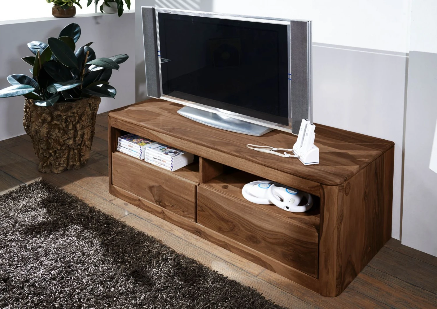 Meuble TV 128x50 Palissandre Teinté Smoked Cherry TORONTO #107 2 Meuble TV 128x50 Palissandre Teinté Smoked Cherry TORONTO #107 – Image 2