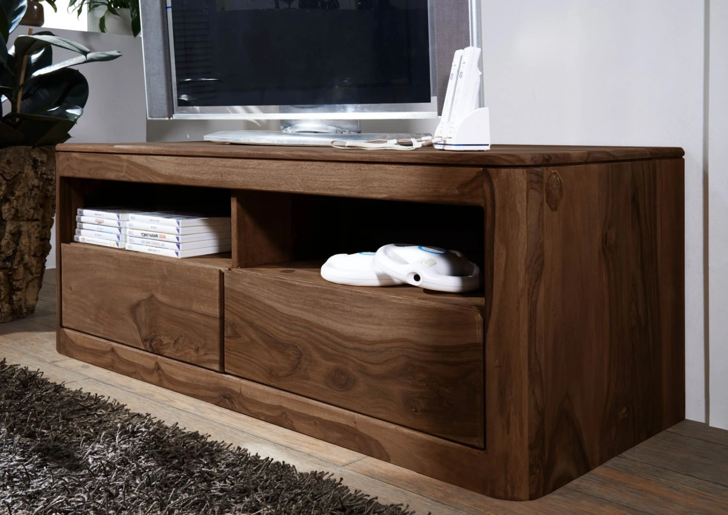 Meuble TV 128x50 Palissandre Teinté Smoked Cherry TORONTO #107 4 Meuble TV 128x50 Palissandre Teinté Smoked Cherry TORONTO #107 – Image 4