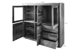 Buffet 166x40 Palissandre Ciré Noisette TORONTO #204 -Massivmoebel24 09 310 665 1004 08