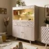 Buffet En Bois D'acacia Laqué Blanc MOSAYK #215