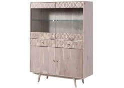 Buffet En Bois D'acacia Laqué Blanc MOSAYK #215 -Massivmoebel24 09 310 689 0215 9