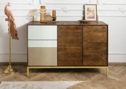 Commode 134x45x85 Bois De Manguier Marron Huilé CHICAGO # 107