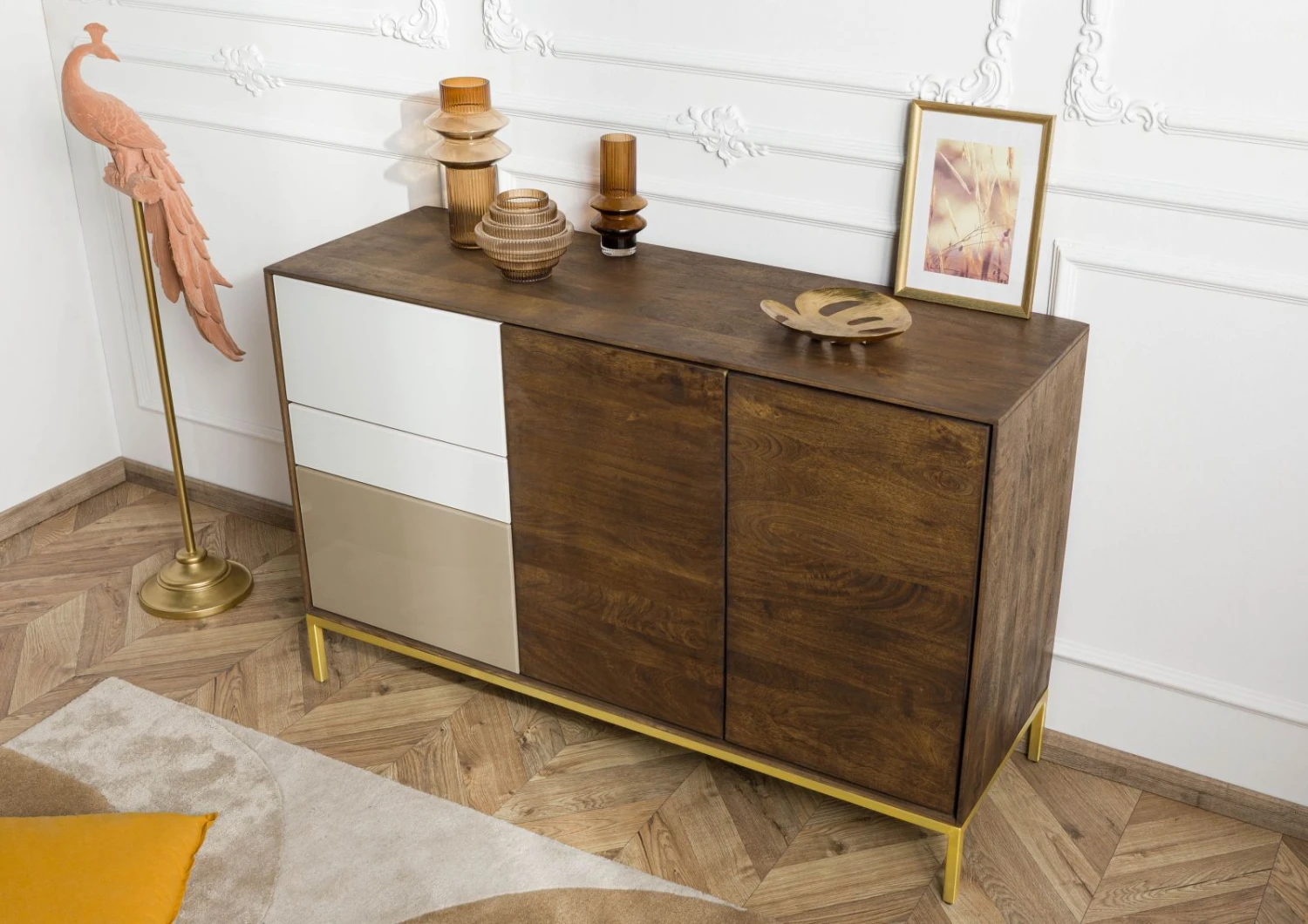 Commode 134x45x85 Bois De Manguier Marron Huilé CHICAGO # 107 2 Commode 134x45x85 Bois De Manguier Marron Huilé CHICAGO # 107 – Image 2