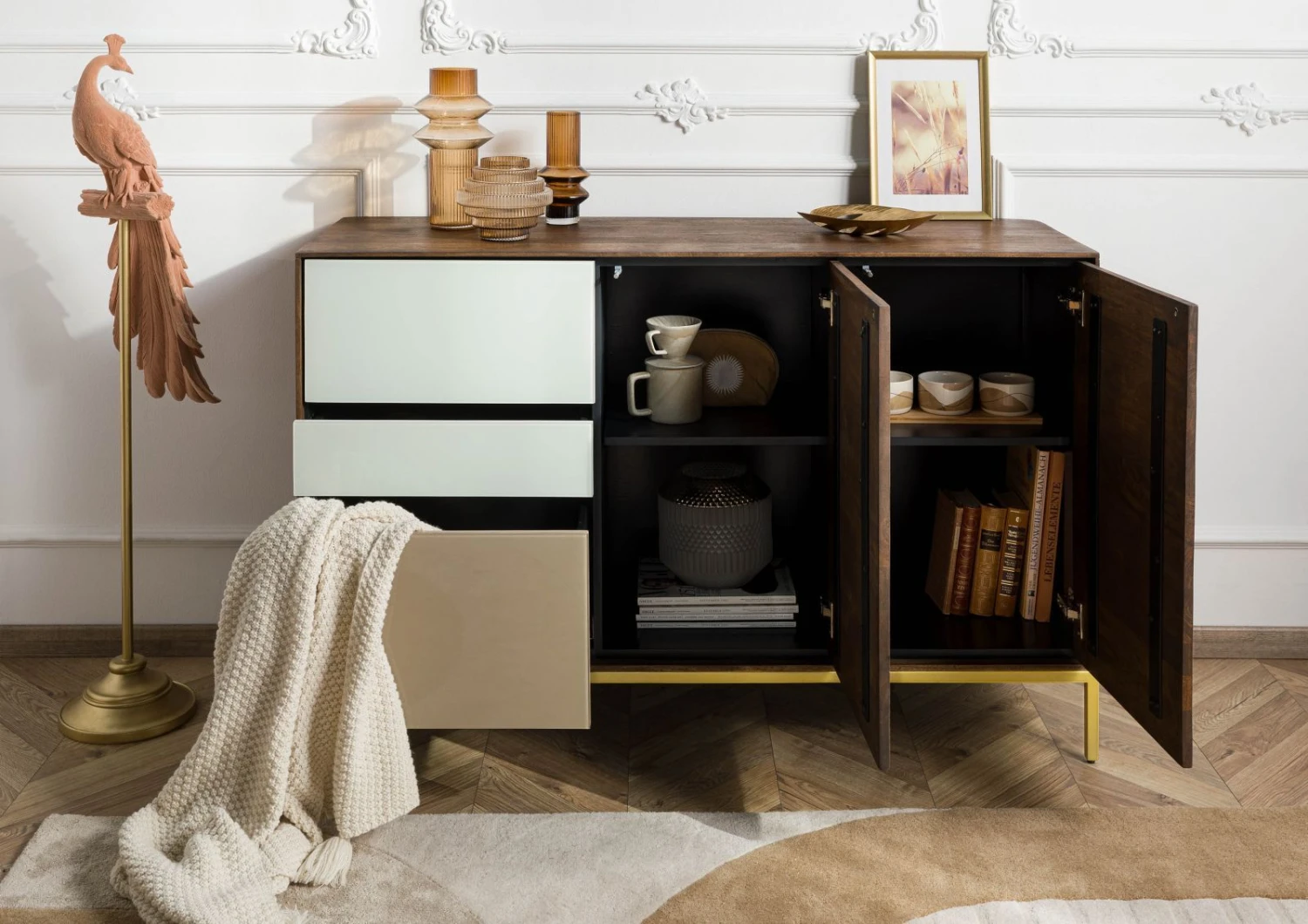 Commode 134x45x85 Bois De Manguier Marron Huilé CHICAGO # 107 4 Commode 134x45x85 Bois De Manguier Marron Huilé CHICAGO # 107 – Image 4