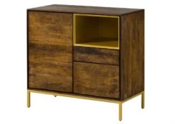 Commode 90x45x85 Bois De Manguier Marron Huilé CHICAGO # 108 -Massivmoebel24 09 310 695 1008 9