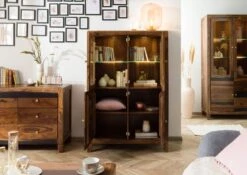 ANCONA #230 Buffet En Bois De Sheesham - Laqué / Brun Foncé 100x45x150 13 ANCONA #230 Buffet En Bois De Sheesham - Laqué / Brun Foncé 100x45x150 -Massivmoebel24 09 310 699 2030 04