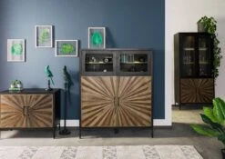 Buffet - Bois Massif De Palissandre 120x45x145 - Bois Massif De Palissandre Laqué (noir) SUN #103