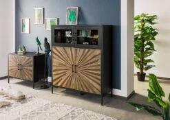 Buffet - Bois Massif De Palissandre 120x45x145 - Bois Massif De Palissandre Laqué (noir) SUN #103 -Massivmoebel24 09 310 725 0103 3