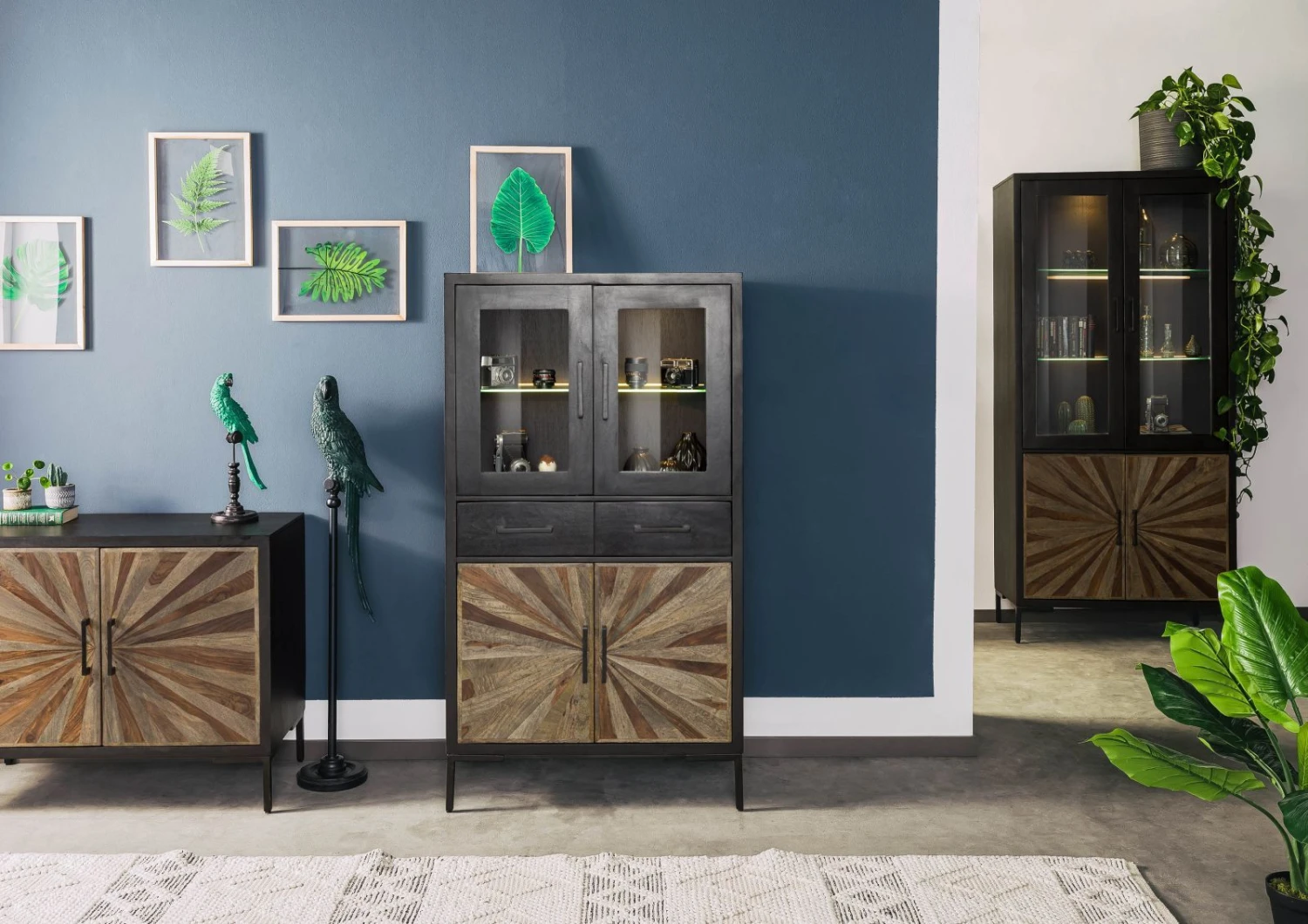 Buffet En Bois De Manguier Et De Bois De Palissandre Laqué Noir Et Brun SUN#104 1 Buffet En Bois De Manguier Et De Bois De Palissandre Laqué Noir Et Brun SUN#104