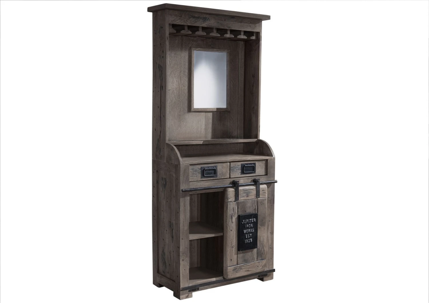 Meuble Bar 75x35 Manguier Laqué Gris RAILWAY #241 5 Meuble Bar 75x35 Manguier Laqué Gris RAILWAY #241 – Image 5