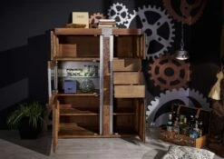 Buffet 110x45 Manguier Laqué Brun AMSTERDAM #05 -Massivmoebel24 09 310 877 0005 4