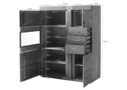 Buffet 110x45 Manguier Laqué Brun AMSTERDAM #05 -Massivmoebel24 09 310 877 1005 08 1