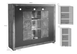 Buffet 150x40 Palissandre Teinté Brun TURIN #10 14 Buffet 150x40 Palissandre Teinté Brun TURIN #10 -Massivmoebel24 09 310 878 0010 08