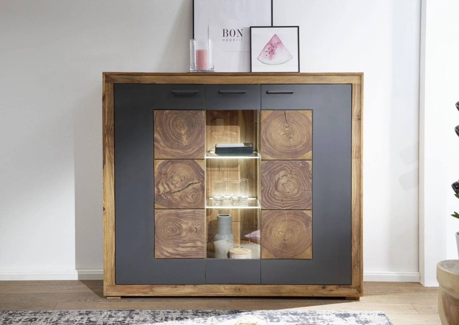 Buffet 150x40 Palissandre Teinté Brun TURIN #10 3 Buffet 150x40 Palissandre Teinté Brun TURIN #10 – Image 3