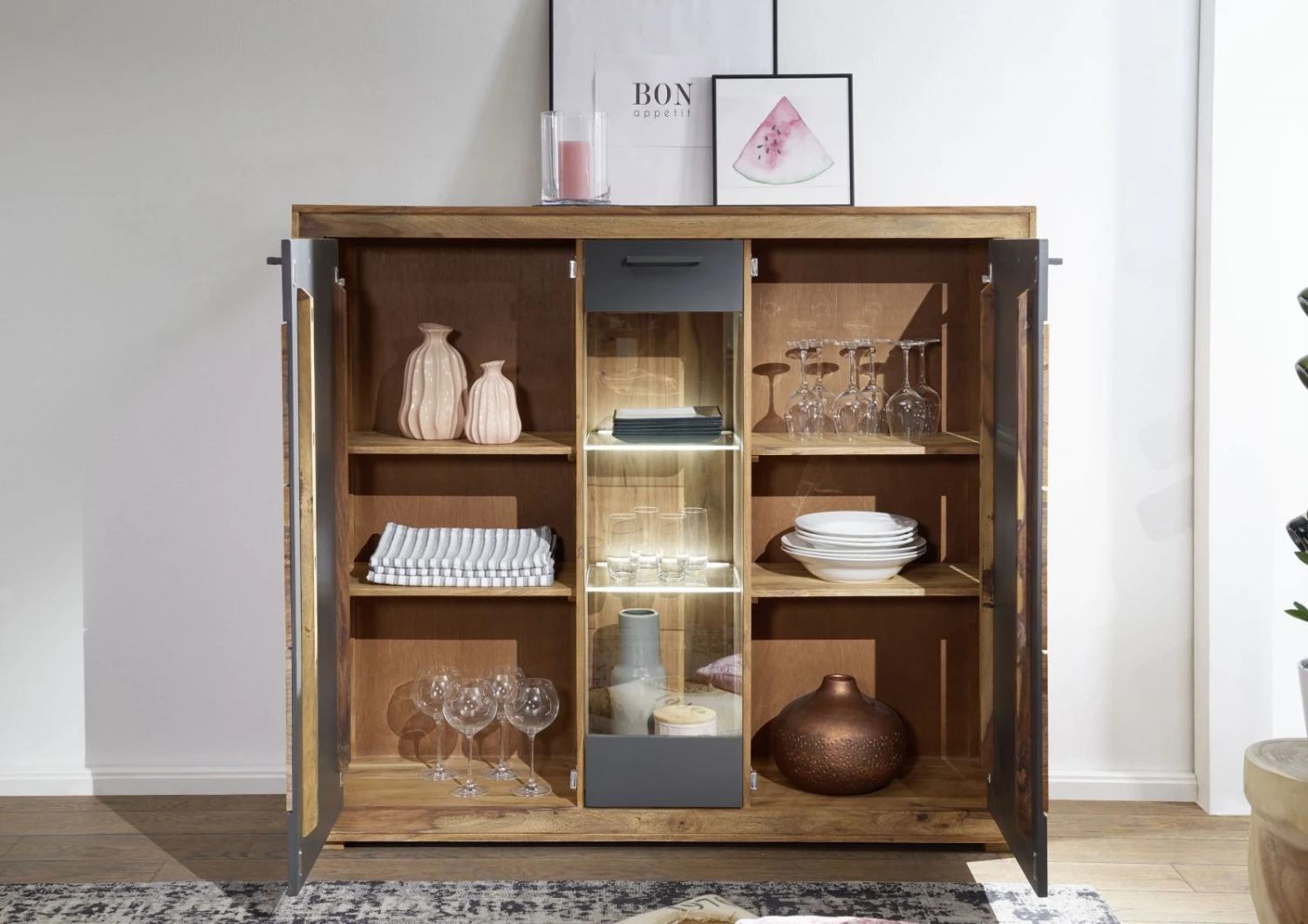 Buffet 150x40 Palissandre Teinté Brun TURIN #10 5 Buffet 150x40 Palissandre Teinté Brun TURIN #10 – Image 5