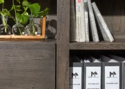Étagère 142x45 Acacia Laqué Gris Taupe PURE ACACIA #410 -Massivmoebel24 09 310 886 4010 6