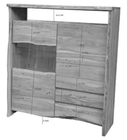 Buffet 131x45 Acacia Laqué Bois Naturel PURE ACACIA #703 -Massivmoebel24 09 310 886 7003 8