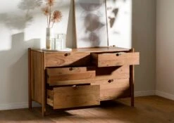Commode Acacia 136x50x80 Naturel Laqué KOPENHAGEN #130 -Massivmoebel24 09 312 493 1030 04