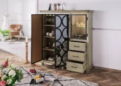 Buffet 150x45 Manguier Laqué Gris HERMITAGE #620 -Massivmoebel24 09 312 601 0620 3