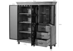 Buffet 150x45 Manguier Laqué Gris HERMITAGE #620 -Massivmoebel24 09 312 601 0620 8