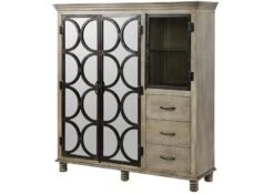 Buffet 150x45 Manguier Laqué Gris HERMITAGE #620 -Massivmoebel24 09 312 601 0620 9