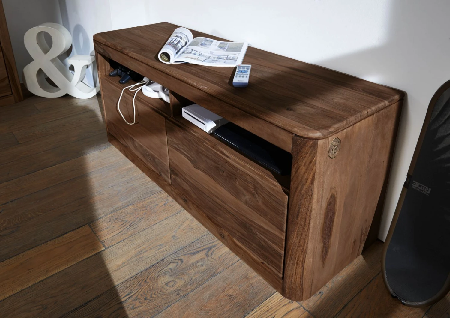 Meuble TV 130x40 Palissandre Teinté Smoked Cherry TORONTO #119 2 Meuble TV 130x40 Palissandre Teinté Smoked Cherry TORONTO #119 – Image 2