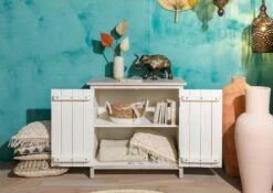 Commode 80x48 Manguier Huilé Blanc KASHMIR #108 -Massivmoebel24 09 312 696 1008 4