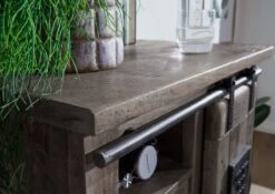 Commode 70x45 Manguier Laqué Gris RAILWAY #223 -Massivmoebel24 09 312 772 1021 5