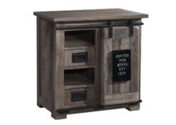 Commode 70x45 Manguier Laqué Gris RAILWAY #223 -Massivmoebel24 09 312 772 1021 9