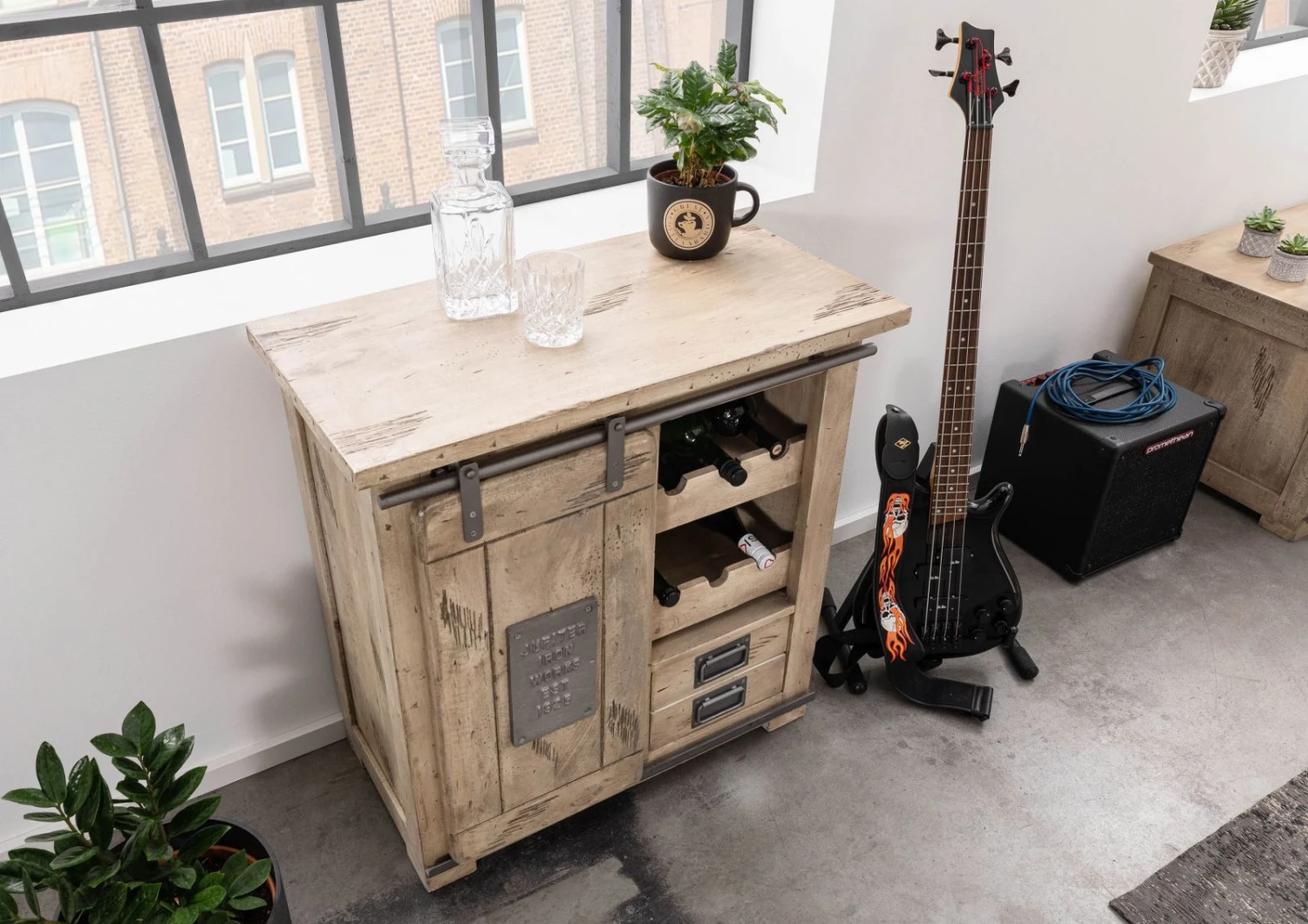 Étagère à Vin 80x40 Manguier Laqué Blanchi RAILWAY #340 2 Étagère à Vin 80x40 Manguier Laqué Blanchi RAILWAY #340 – Image 2