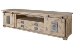 Meuble TV 200x55 Manguier Laqué Blanchi RAILWAY #348 17 Meuble TV 200x55 Manguier Laqué Blanchi RAILWAY #348 -Massivmoebel24 09 312 772 2037 9