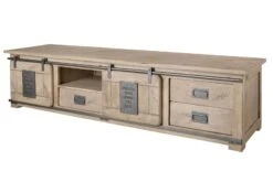 Meuble TV 200x55 Manguier Laqué Blanchi RAILWAY #351 17 Meuble TV 200x55 Manguier Laqué Blanchi RAILWAY #351 -Massivmoebel24 09 312 772 2038 9