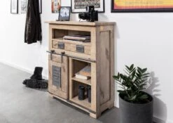 Commode 75x36 Manguier Laqué Blanchi RAILWAY #352